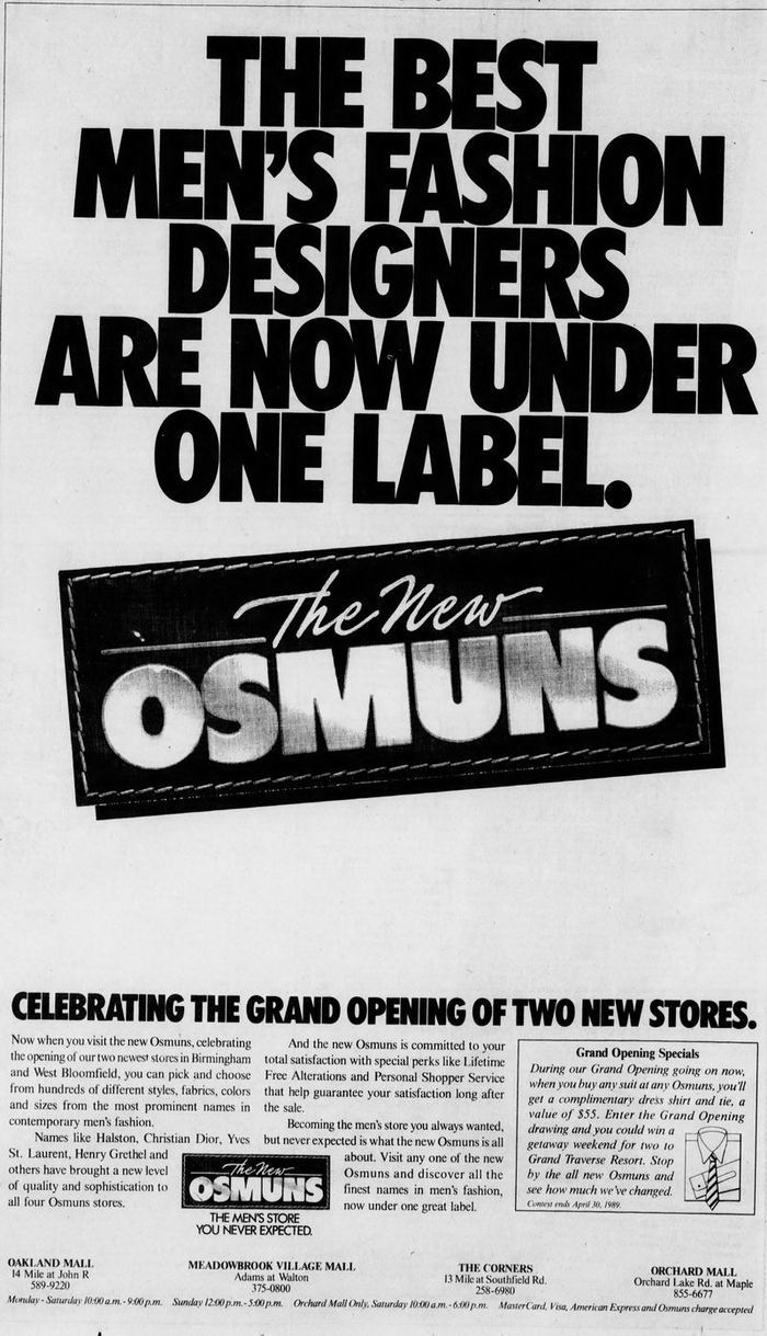 Osmuns Stores - Rebranding April 1989 (newer photo)